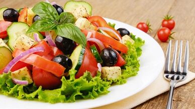 Menú de mostra para a gastrite